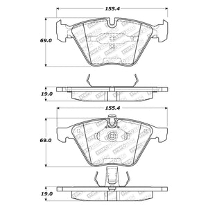 80.28 StopTech Street Select Brake Pads BMW 1 Series (2011) [Front w/ Hardware] 305.09180 - Redline360