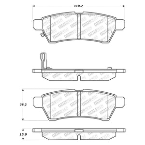 44.77 StopTech Street Select Brake Pads Nissan Frontier (05-19) [Rear w/ Hardware] 305.11000 - Redline360