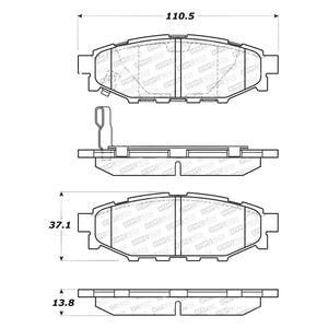 48.29 StopTech Street Select Brake Pads Subaru XV (13-15) [Rear w/ Hardware] 305.11140 - Redline360