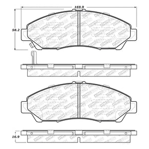 64.72 StopTech Street Select Brake Pads Acura MDX (14-20) [Front w/ Hardware] 305.13780 - Redline360
