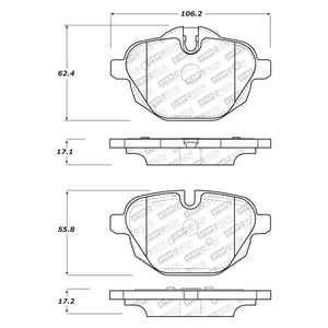 63.03 StopTech Street Select Brake Pads BMW X4 (15-19) [Rear w/ Hardware] 305.14730 - Redline360