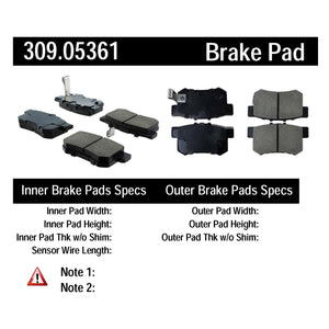 75.08 StopTech Brake Pads Acura RL (99-04) [Rear w/ Shims & Hardware] Street or Sport - Redline360