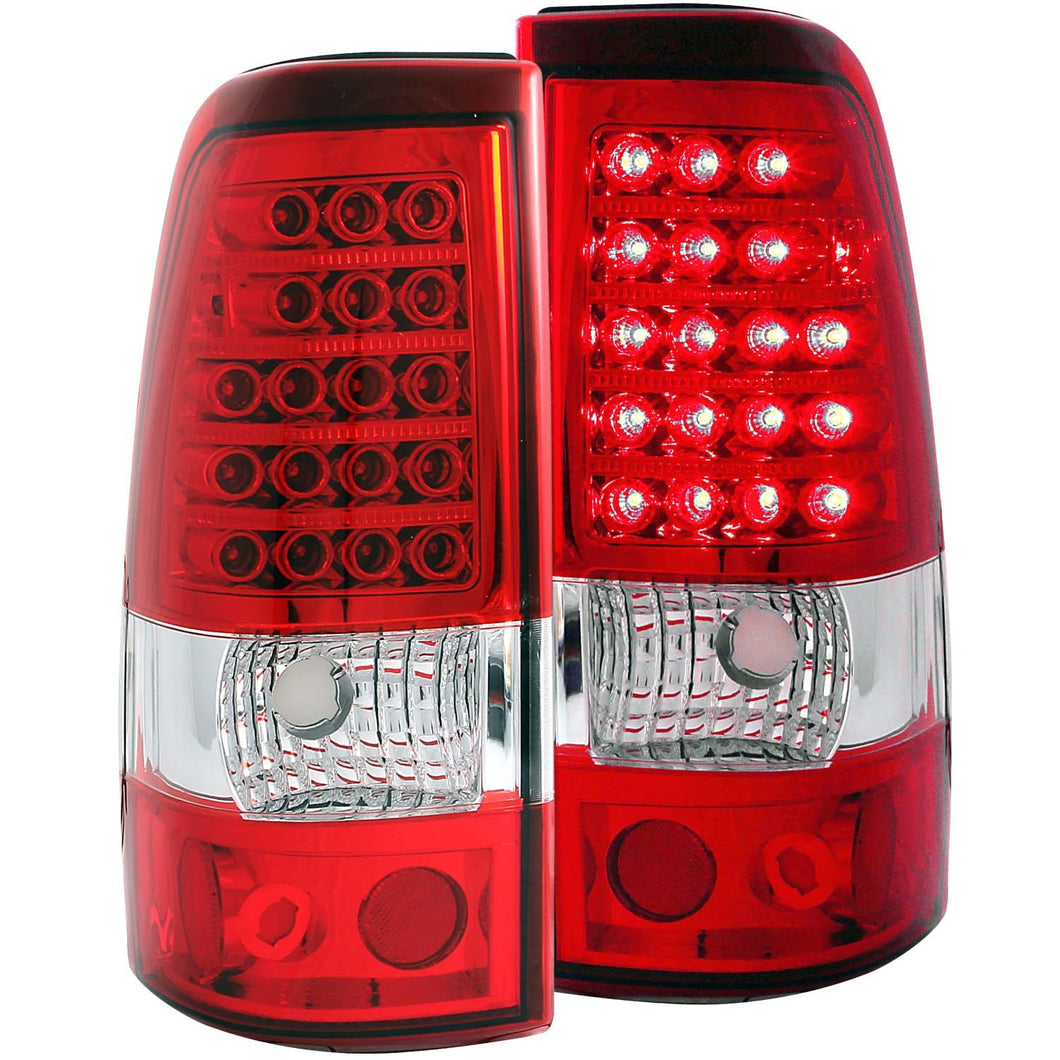 225.47 Anzo LED Tail Lights Chevy Silverado 1500/2500 (03-06) 1500/2500/3500 Single Rear Wheels (04-07) Red/Clear / Clear/Chrome / Clear/Black - Redline360