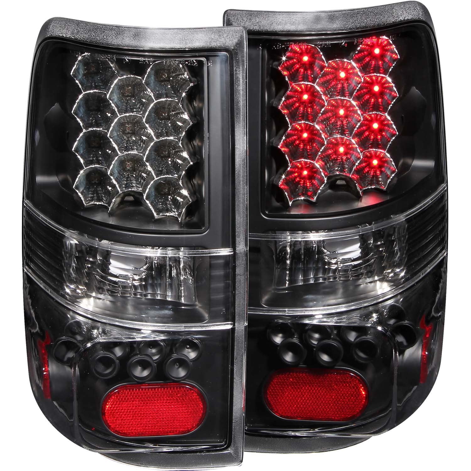 Anzo LED Tail Lights Ford F150 (2004-2008) Red/Clear / Clear