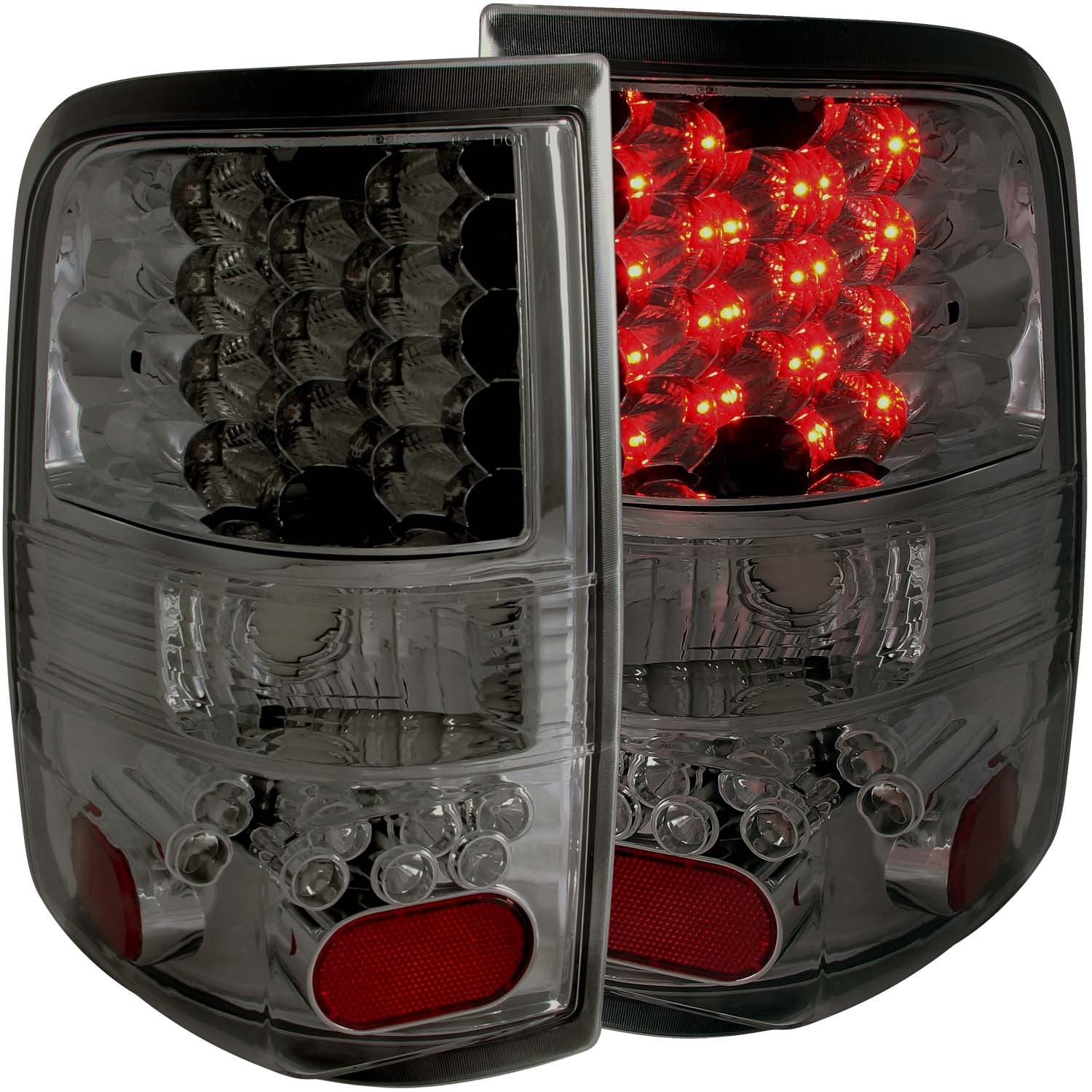 Anzo LED Tail Lights Ford F150 (2004-2008) Red/Clear / Clear