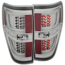 Load image into Gallery viewer, Anzo LED Tail Lights Ford F150 (2009-2014) Black or Chrome Housing - G2 / Red/Clear / Chrome Alternate Image