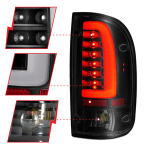 Anzo LED Tail Lights Toyota Tacoma (1995-2000) Black w/ White LED C-Bar