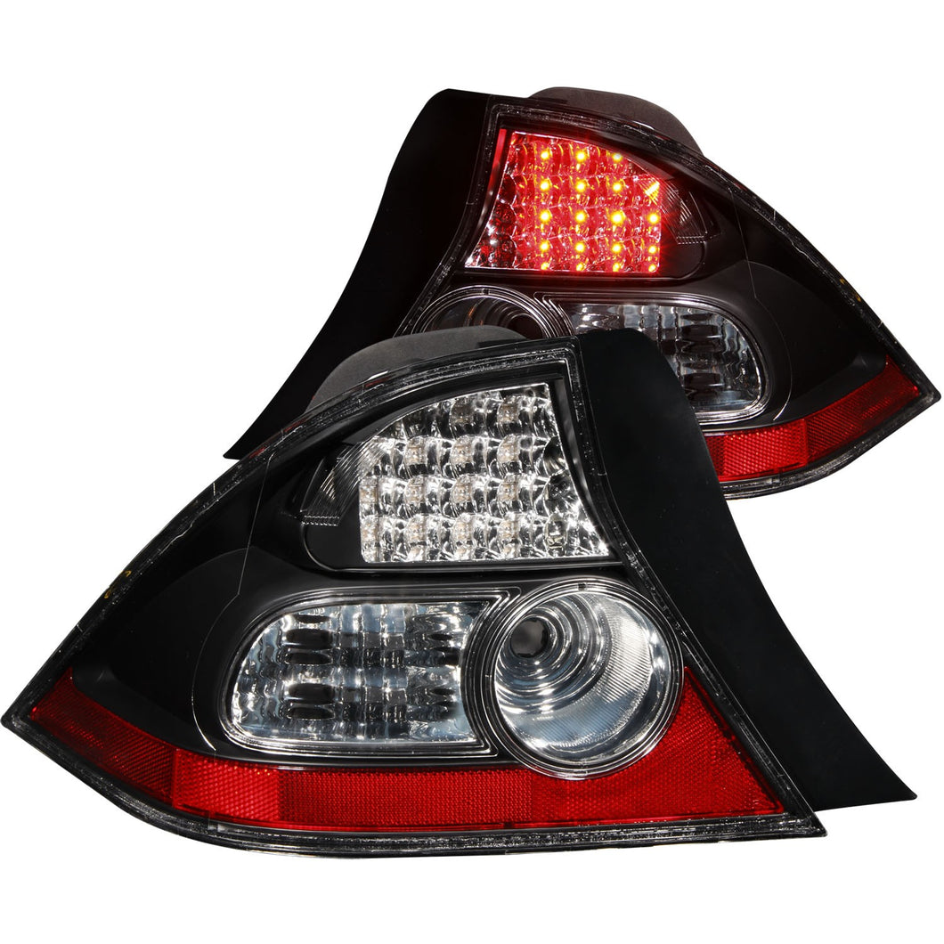 202.94 Anzo LED Tail Lights Honda Civic Coupe (2004-2005) Clear Lens/Black Housing - 321035 - Redline360