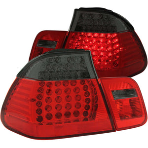 235.98 Anzo LED Tail Lights BMW 3 Series E46 Sedan (99-01) Red/Clear or Red/Smoke Lens - Redline360