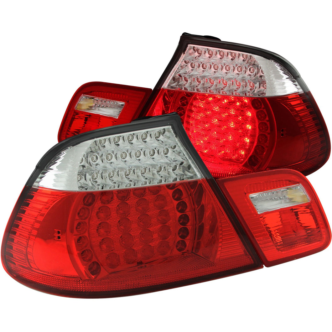 448.55 Anzo LED Tail Lights BMW 3 Series E46 Coupe Incld. M3 (99-01) [Convertible] Red/Clear or Red/Smoke Lens - Redline360