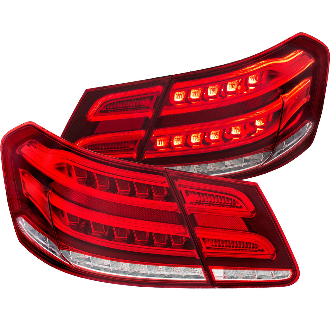Anzo LED Tail Lights Mercedes E-Class W212 (10-13) Red/Clear Lens