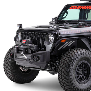 687.95 Go Rhino Rockline Front Bumper Jeep Gladiator JT (2020, 2021) - Stubby / Winch & LED Ready - Redline360