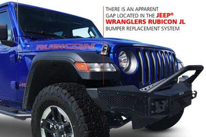 664.07 Go Rhino Rockline Front Bumper Jeep Wrangler (07-17, 19-21) - Full Width / Winch & LED Ready - Redline360