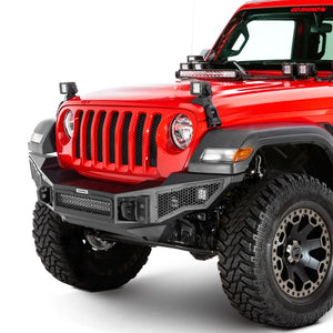 664.07 Go Rhino Rockline Front Bumper Jeep Gladiator JT (2020-2021) - Full Width / Winch & LED Ready - Redline360