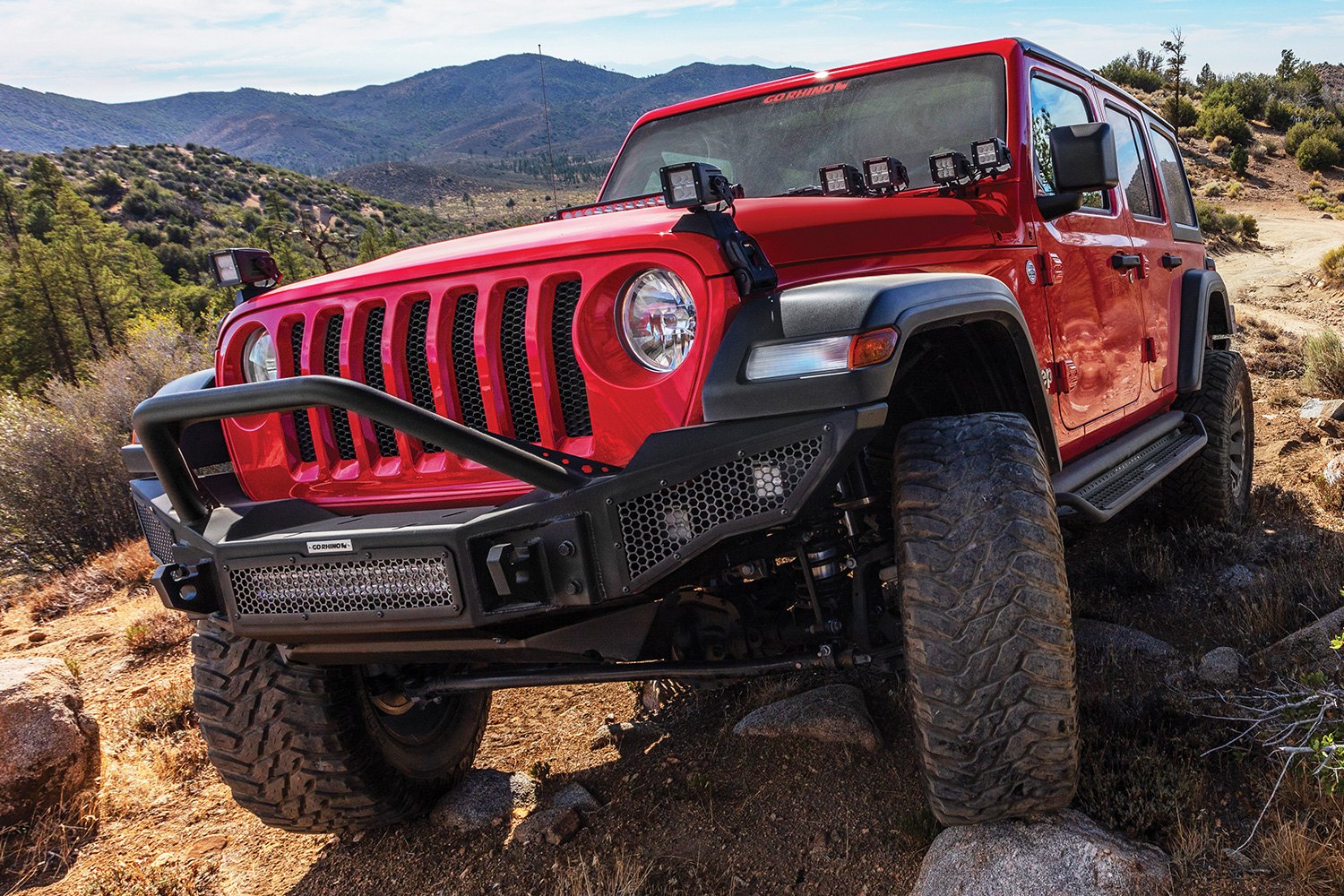 Go Rhino Rockline Front Bumper Jeep Wrangler JK (2018) - Full