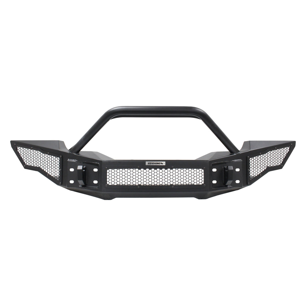 724.45 Go Rhino Rockline Front Bumper Jeep Gladiator JT (2020, 2021) - Full Width w/ Over rider Light Mount Bar / Winch & LED Ready - Redline360