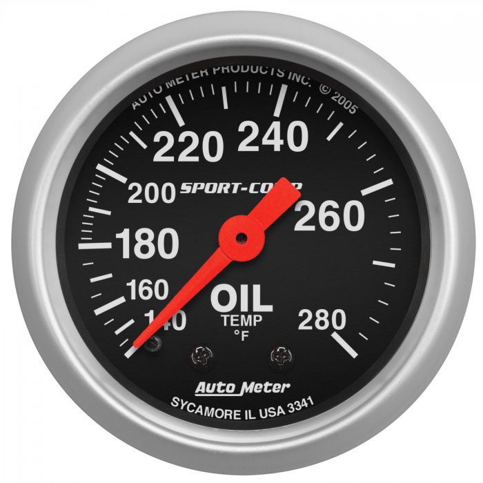 119.81 Autometer Sport-Comp Series 6 Ft. Mechanical Oil Temperature Gauge (2-1/16