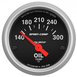 83.86 Autometer Sport-Comp Series Air-Core Oil Temperature Gauge (2-1/16") 3348 - Redline360