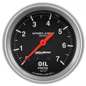 90.40 Autometer Sport-Comp Mechanical Oil Pressure Gauge (2-5/8") 3421-J - Redline360