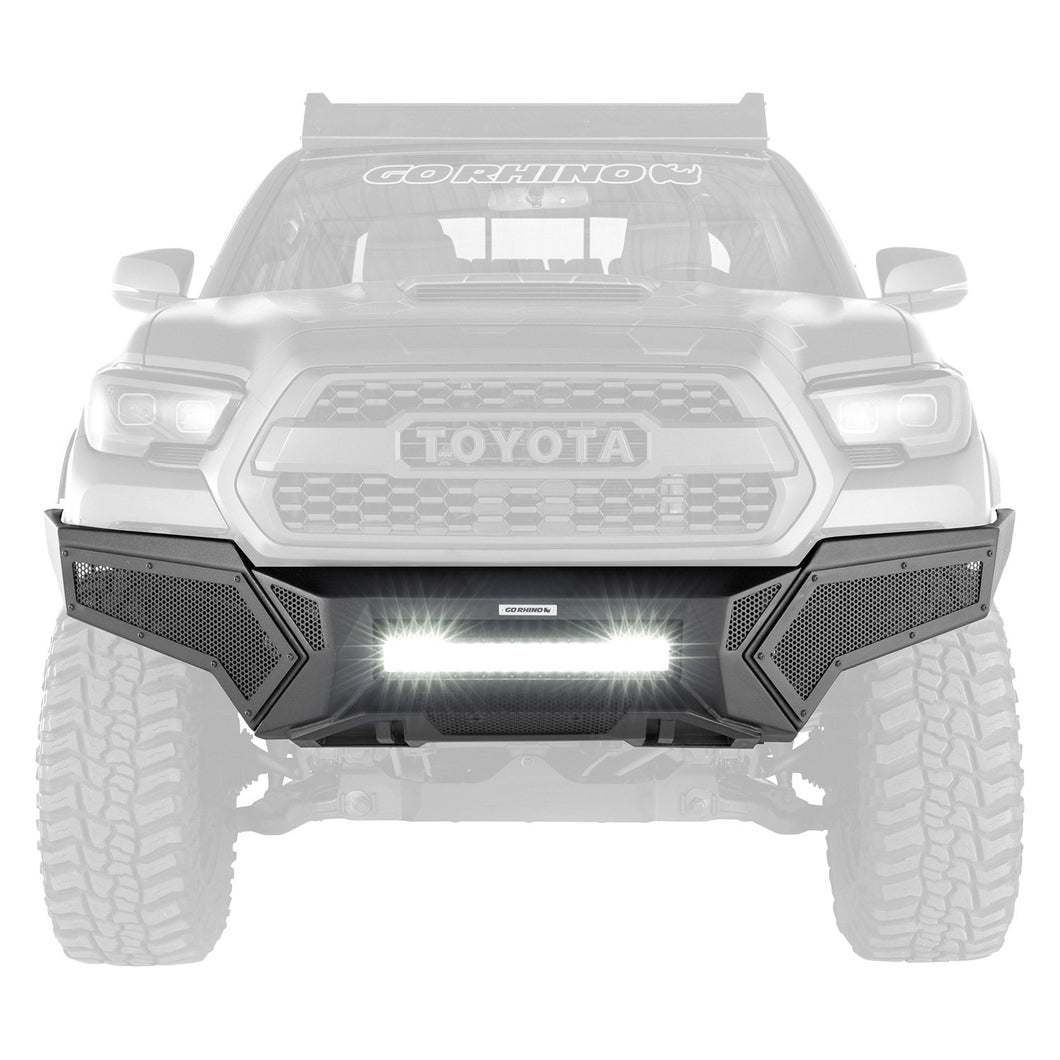 1429.95 Go Rhino Element Front Bumper Toyota Tacoma (16-22) w/ Power Actuated Hide-Away or Fixed Light Bar Mount - Redline360