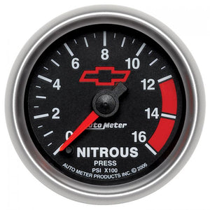 282.10 AutoMeter Chevy Red Bowtie Stepper Motor Nitrous Pressure Gauge (2-1/16") 3674-00406 - Redline360