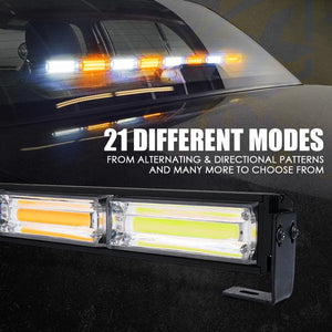 79.99 Xprite COB LED Strobe Light Bar 35" White/Amber G2 Vigilante Series 40W Traffic Advisor - SL-C23-8M-G2-WY - Redline360