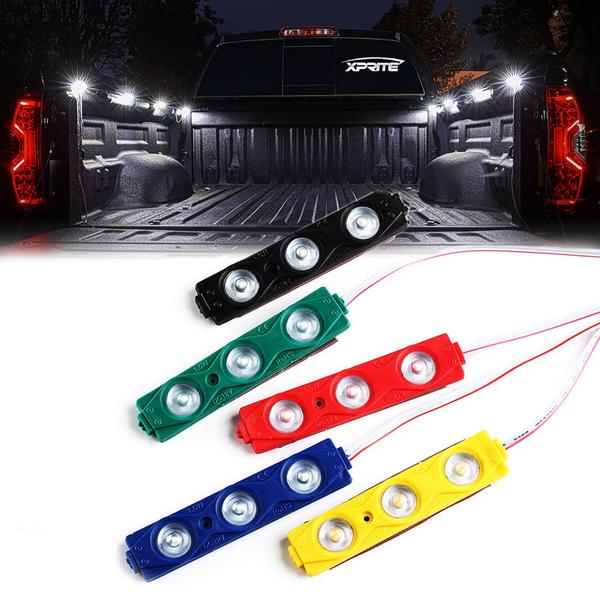 Xprite 8 LED Rock Light Pods Truck Bed Lighting Kit w/ Switch, Blue
