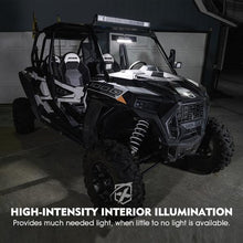 Load image into Gallery viewer, Xprite Curved UTV Rear View Mirror w/ Integrated LED Lights &amp; Switch for 1.75"-2" Rollbars - UTV-CM-G11 - 9 Inch Alternate Image