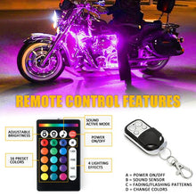 Load image into Gallery viewer, Xprite LED RGB Underbody Glow Kit Moto Series w/ Remote Control - 12 / 8 Pcs - 12 Pcs Alternate Image