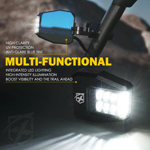 Load image into Gallery viewer, 134.99 Xprite UTV Multi-Angle Side Mirrors LED Spot Lights and Anti-Glare Mirrors - Clear / Smoke - Redline360 Alternate Image