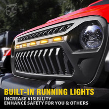 Load image into Gallery viewer, 161.99 Xprite Black Gladiator Grille Jeep Wrangler JL/JT (2018-2020 ) w/ Amber LED Running Lights - ZS-0106K-JL - Redline360 Alternate Image