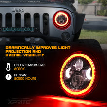 Load image into Gallery viewer, 152.99 Xprite LED Headlights Hummer H1 / H2 (1992-2009) 7&quot; 90W Blue / Green / Red Halo - Redline360 Alternate Image