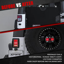 Load image into Gallery viewer, Xprite LED Tail Lights Jeep Wrangler JK JKU (2007-2018) Diamond Series - Clear or Smoke Lens - Clear Alternate Image
