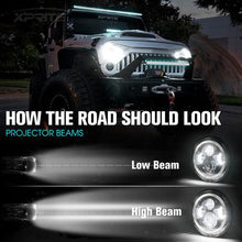 Load image into Gallery viewer, 179.99 Xprite LED Headlights Jeep Wrangler JK (97-18) 7" 90W CREE LED Headlights RGB Halo - Redline360 Alternate Image