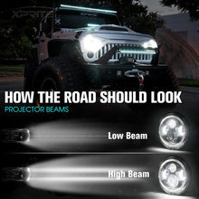 Load image into Gallery viewer, Xprite 7" 90W CREE LED Headlights Jeep Wrangler JK [w/ RGB Halo] (1997-2018) HL-90W-G1-RGB - Default Title Alternate Image