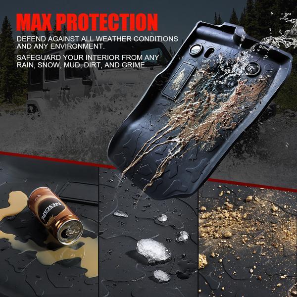 Xprite Rubber Floor Mats Jeep Wrangler JL 4Door (20182020) Weath