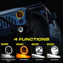 Load image into Gallery viewer, 152.99 Xprite Xprite 7" 80W CREE LED Headlights Jeep Wrangler TJ / JK [w/ Halo] (1997-2018) HL-JEEP-R7IN-80W-CR - Redline360 Alternate Image