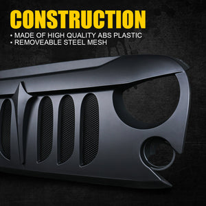 129.99 Xprite Beast Grill Jeep Wrangler JK (07-18) w Removable Steel Mesh - Redline360