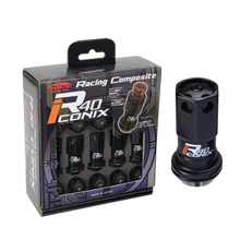 Load image into Gallery viewer, Project Kics Lug Nuts Set [R40 Iconix Racing Composite] 12X1.5 or 12X1.25 - Aluminum Cap / M12X1.50 / Black / Black Cap Alternate Image