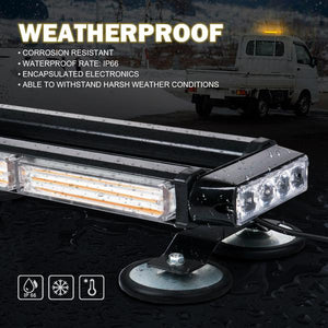 62.99 Xprite Rooftop LED Strobe Light Pursuit 14.5" COB Series  w/ Magnetic Base - Blue/Green/Amber/Mixed - Redline360