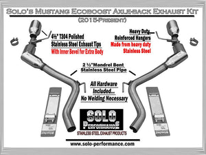 520.77 Solo Performance Axleback Exhaust Ford Mustang EcoBoost 4 Cyl. (2015-2019) 993174SL - Redline360