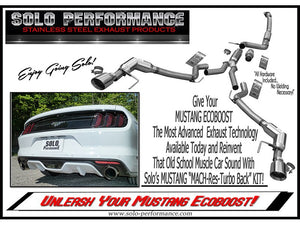 1473.33 Solo Performance Turbo Back Exhaust Ford Mustang EcoBoost 4 Cyl. (2015-2019) 993178SL - Redline360