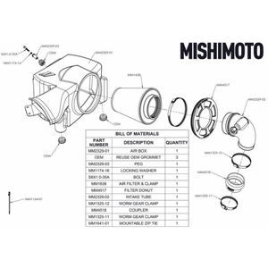 407.95 Mishimoto Performance Air Intake Ford Ranger Ecoboost (2019–2020) Dry or Oiled Filter - Redline360