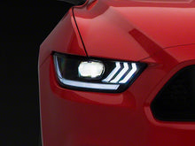 Load image into Gallery viewer, Raxiom Projector Headlights Ford Mustang S550 (15-23) [White Tri-Bar LED DRL] Factory HID or LED - Factory HID Alternate Image