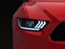 Load image into Gallery viewer, Raxiom Projector Headlights Ford Mustang S550 (15-23) [White Tri-Bar LED DRL] Factory HID or LED - Factory HID Alternate Image