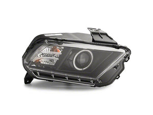 Raxiom Projector Headlights Ford Mustang S197 w/ Factory HID (13-14) [LED Halo] Black Housing/ Clear or Smoked Lens