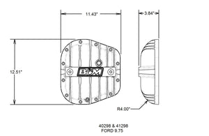 268.95 B&M Differential Cover Ford F150 (97-20) Lincoln Mark LT (06-14) [9.75" 12-Bolt] - Aluminum or Black Finish - Redline360