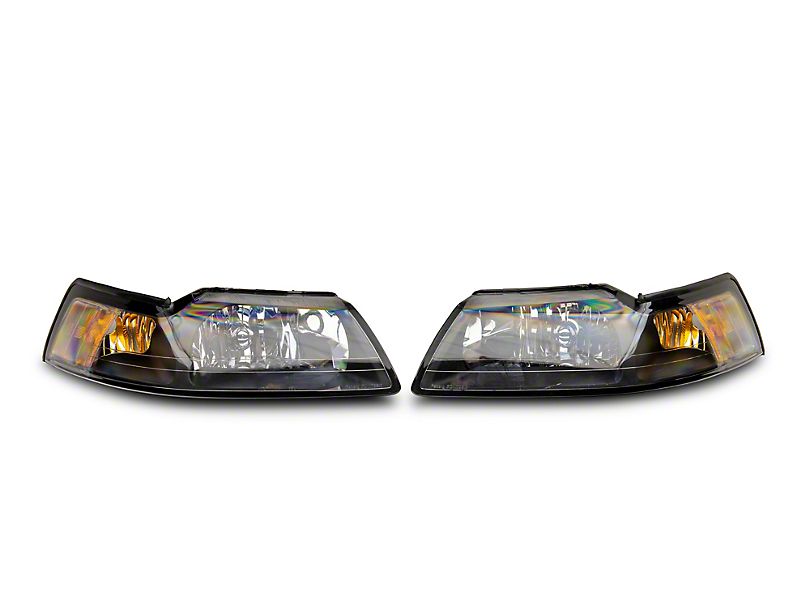 Raxiom Headlights Ford Mustang SN95 (99-04) [Axial Series] OEM Style Black Housing/ Clear Lens