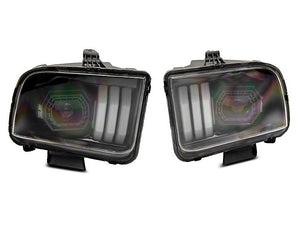 Raxiom Projector Headlights Ford Mustang S197 w/ Factory Halogen (05-09) Black Housing/ Clear or Smoked Lens