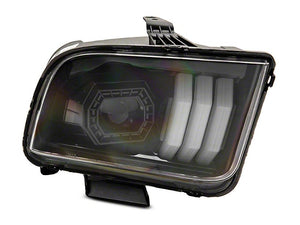 Raxiom Projector Headlights Ford Mustang S197 w/ Factory Halogen (05-09) Black Housing/ Clear or Smoked Lens